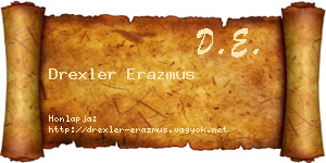 Drexler Erazmus névjegykártya